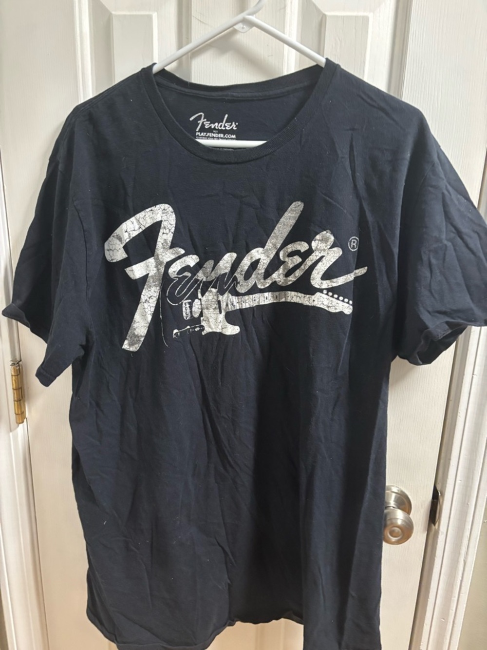 Fender Black T-Shirt with White Logo Graphic